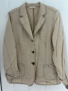 Vintage Your Sixth Sense Womens Beige Jacket Blazer Button Down Size L #616
